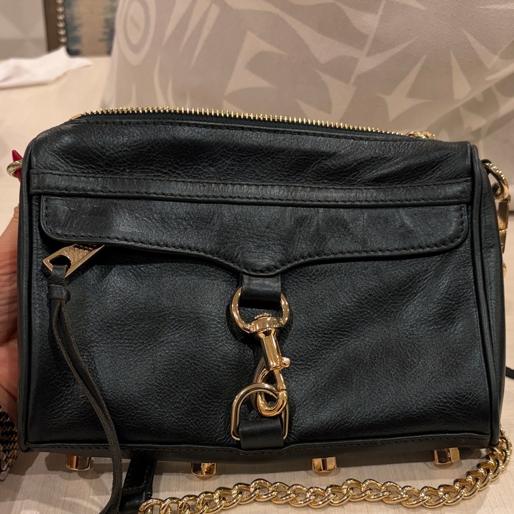 Rebecca Minkoff Leather Handbag with Gold Accents